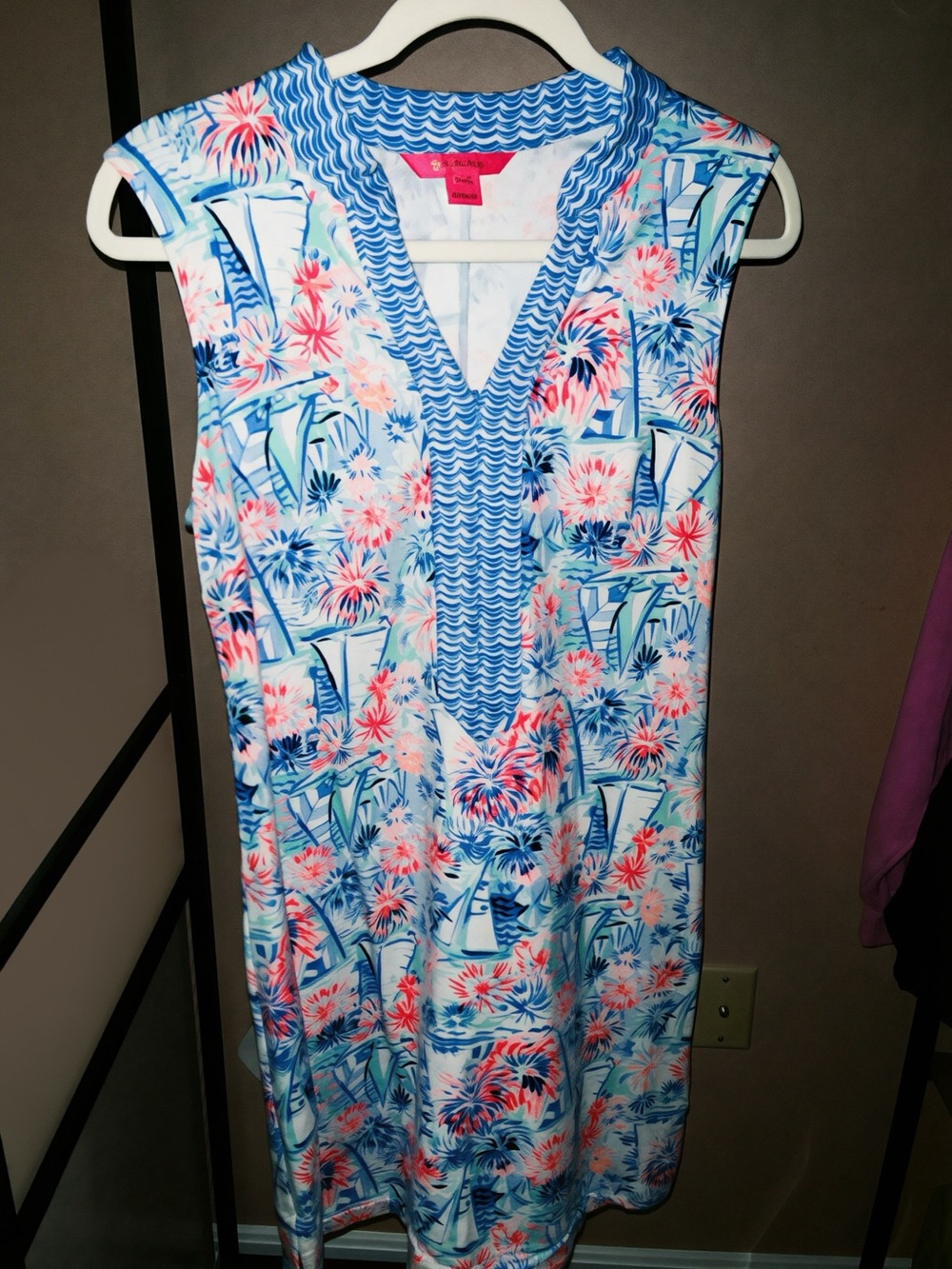 Pinafore - Blue & Orange Boat Pattern